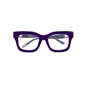 +2.00 Strength, Purple Velvet-Rimmed Luxury Reading Glasses Brand New